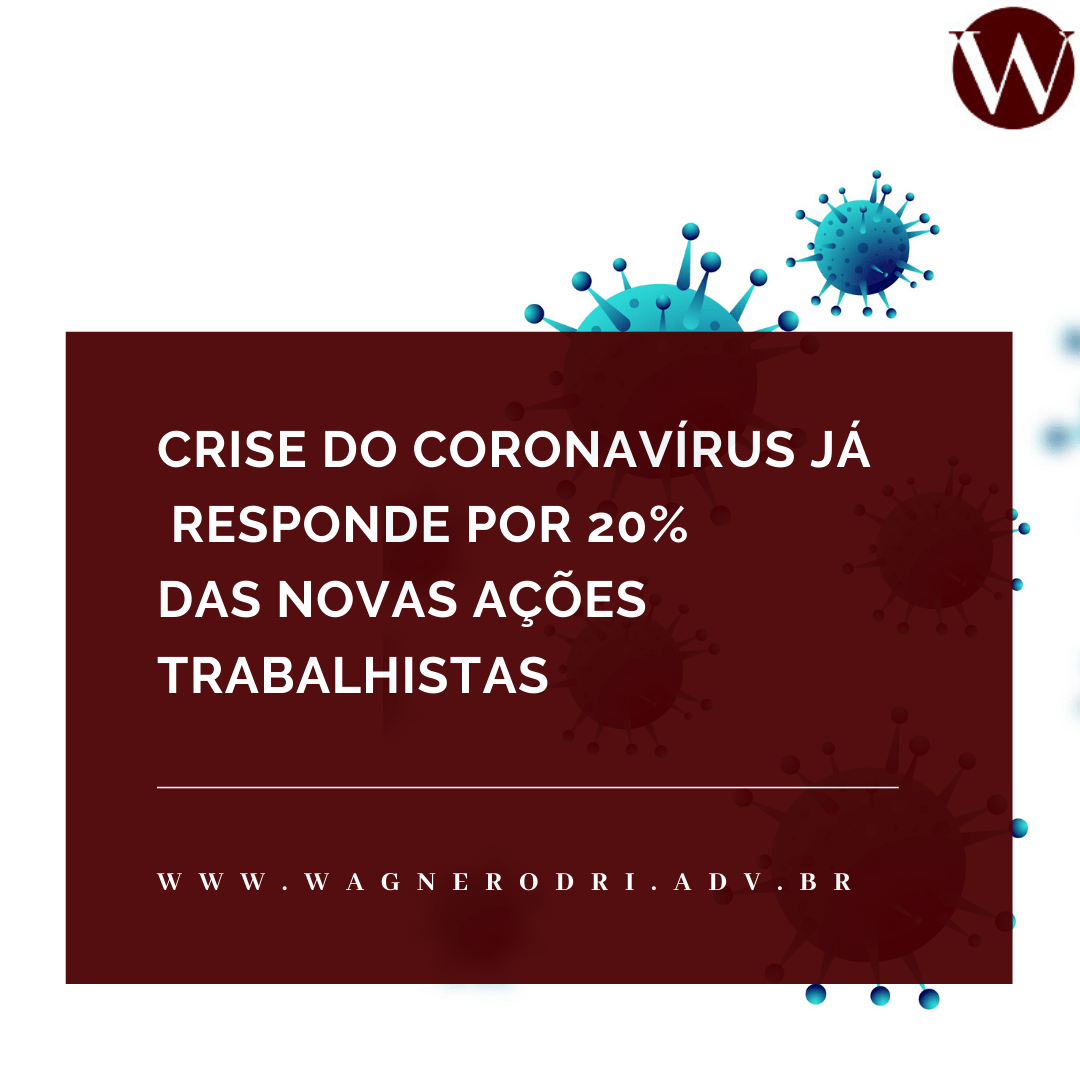 Crise do coronavírus já responde por 20% das novas ações trabalhistas